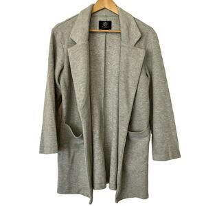 Boom Boom Jeans Cardigan Sweater Duster Women Sz S Gray Long Sleeve Pockets Corp